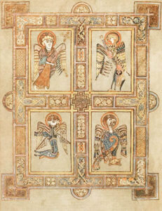 Image of the four Living Creatures from the 9th-century Irish Book of Kells