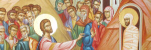 Icon of the raising of Lazarus