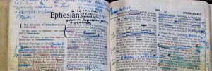 Bible full of notes