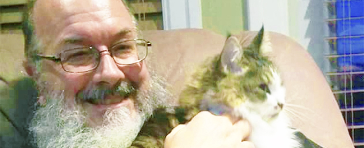 Father Silouan with cat